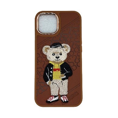 Cute Bear iPhone 12 Case brown